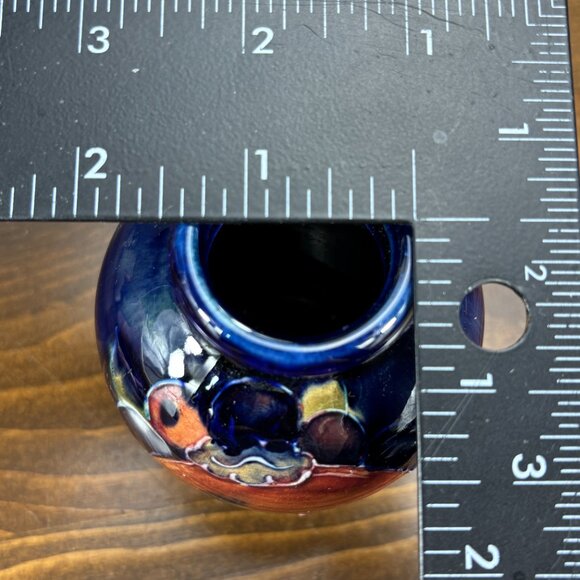 Pair of Vintage Moorcroft Pomegranate Vases Small Hand Painted 1920s-1940s Vases - Picture 11 of 15